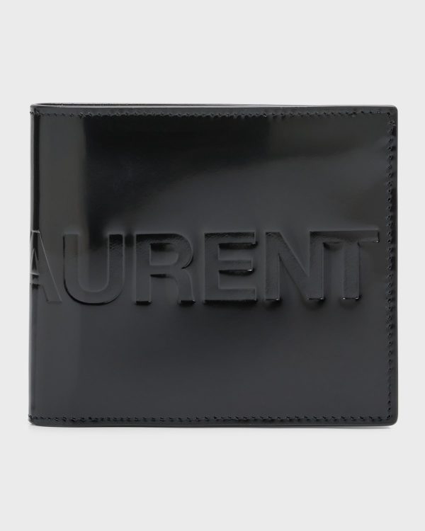 Men's Debossed Logo Leather East-West Wallet- sku220520123