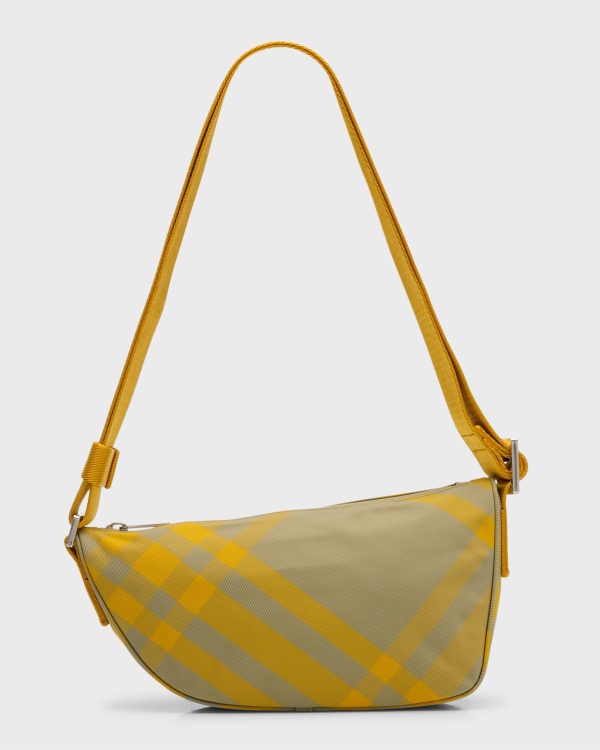 Men's Shield Check Nylon Crossbody Bag- sku220530213