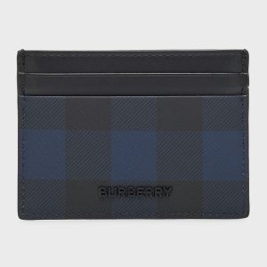 Men's Sandon Check and Leather Card Holder- sku220532388