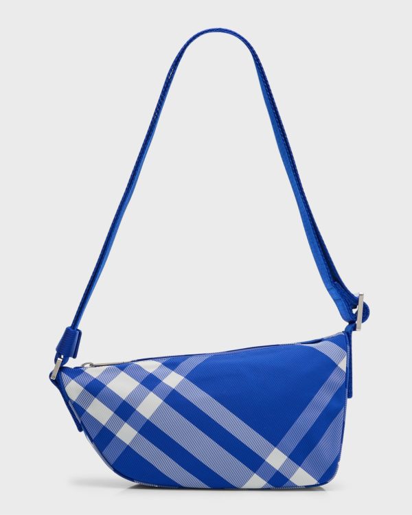 Men's Shield Check Nylon Crossbody Bag- sku220530965