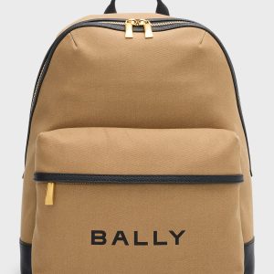 Men's Treck Fabric and Leather Backpack- sku221541088