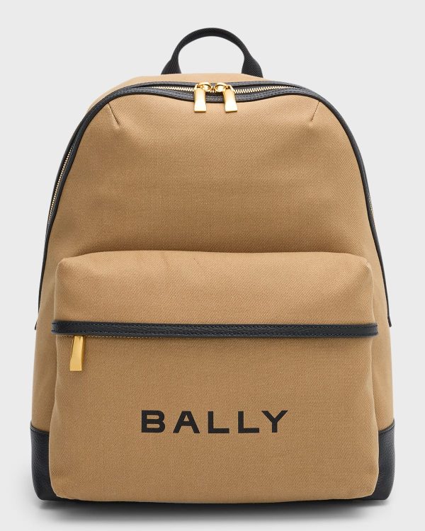 Men's Treck Fabric and Leather Backpack- sku221541088