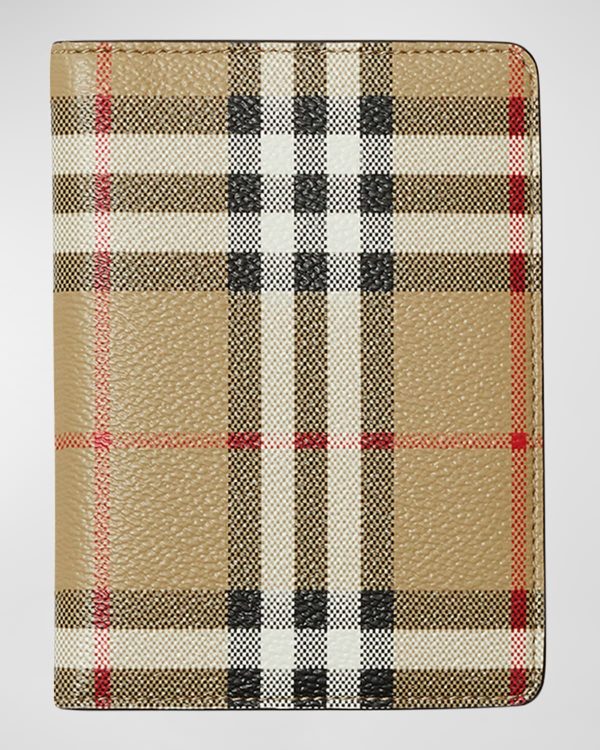 Check Bifold Passport Holder- sku222370286