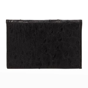 Ostrich Bi-Fold Card Case- sku171700110