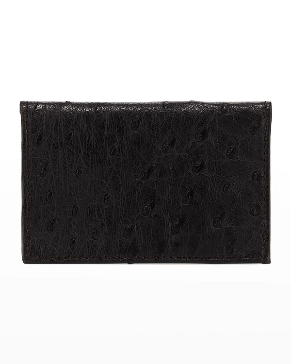 Ostrich Bi-Fold Card Case- sku171700110