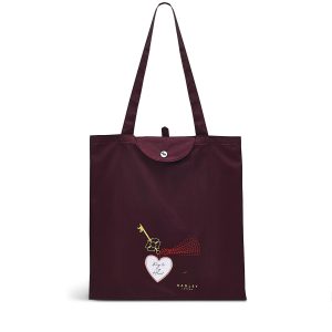 Radley London Key To My Heart Responsible Foldaway - Burgundy- F8442609