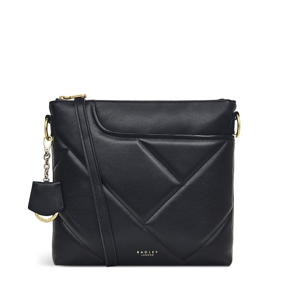 Radley London Women's Pockets 2.0 - Quilt Medium Ziptop Crossbody - Black- H7322001