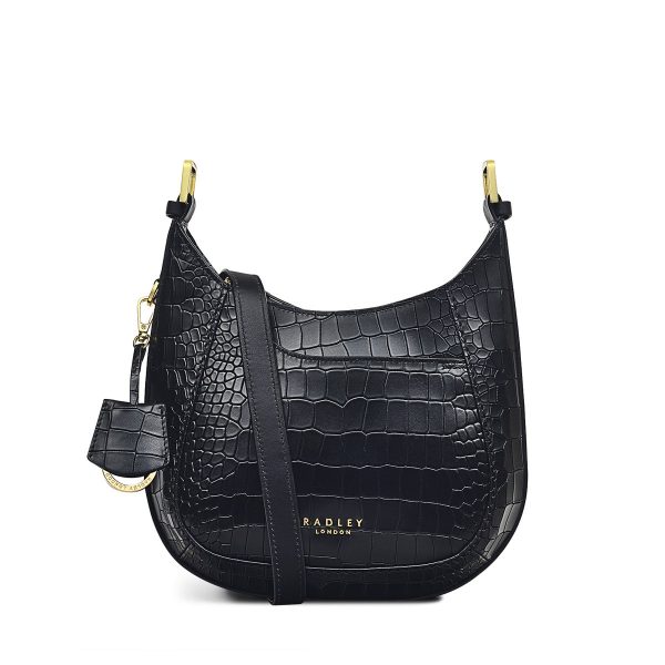 Radley London Women's London Pockets 2.0 - Faux Croc Small Zip-Top Cross Body - Black- H7578001