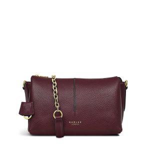 Radley London Hillgate Place - Chain Small Ziptop Crossbody - Burgundy- H7872609