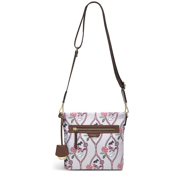 Radley London Finsbury Park - Homely Floral Small Ziptop Crossbody - Grey- H8202065