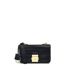 Radley London Hanley Close - Faux Croc Mini Flapover Crossbody - Black- H8207001