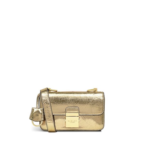 Radley London Hanley Close - Metallic Mini Flapover Crossbody - Gold- H8227716