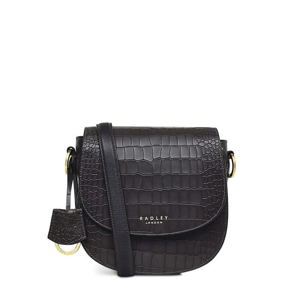 Radley London Liverpool Street 2.0 - Faux Croc Medium Flapover Crossbody - Grey- H8240074