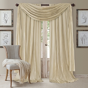 Elrene Home Fashions Athena 52 x 95 Crinkled Curtain Panels, Pair with Scarf Valance- 3125687