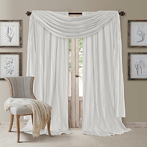 Elrene Home Fashions Athena 52 x 95 Crinkled Curtain Panels, Pair with Scarf Valance- 3125687