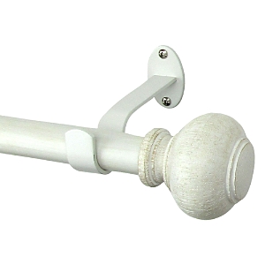 Elrene Home Fashions Rhinebeck Adjustable Curtain Rod with Faux Wood Ball Finials, 28-48- 3978931