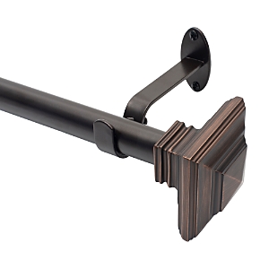 Elrene Home Fashions Florence Adjustable Curtain Rod with Square Finials, 28-48- 3338977