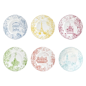 Bernardaud Tout Paris Assorted Salad Plates, Set of 6- 3988418