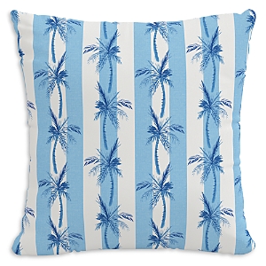Cloth & Company The Cabana Stripe Palms Outdoor Pillow in Blue, 20 x 20- 4073908
