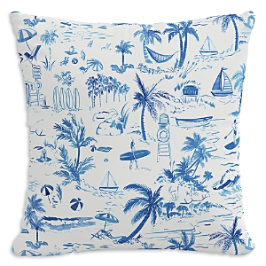 Cloth & Company The Beach Toile Outdoor Pillow in Navy, 20 x 20- 4073913