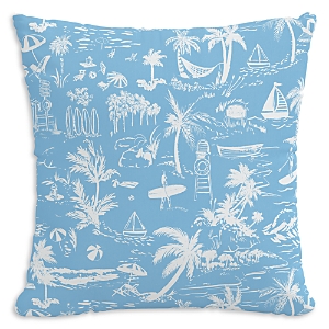 Cloth & Company The Beach Toile Outdoor Pillow in Blue, 20 x 20- 4073915