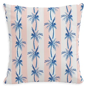 Cloth & Company The Cabana Stripe Palms Outdoor Pillow in Coral, 20 x 20- 4073899