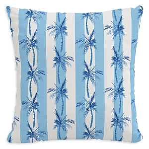 Cloth & Company The Cabana Stripe Palms Outdoor Pillow in Blue, 22 x 22- 4073900