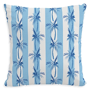 Cloth & Company The Cabana Stripe Palms Outdoor Pillow in Blue, 18 x 18- 4073903