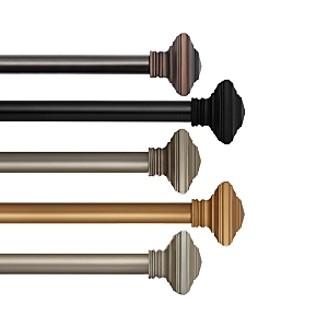 Elrene Home Fashions Florence Adjustable Curtain Rod with Square Finials, 28-48- 3338977