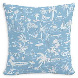 Cloth & Company The Beach Toile Linen Decorative Pillow with Feather Insert, 22 x 22- 4051972