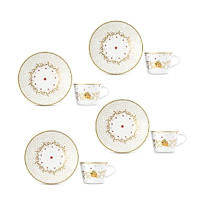 Bernardaud Noel 4 Piece Coffee Cups & Servers, Service for 2- 4150060