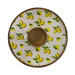 Godinger Wood Chip and Dip with Lemon Decal- 4336207