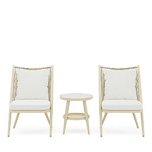 Furniture Of America Wolcott Natural Tone 3 Piece Patio Chair & Slate Top Table Set- 4424921