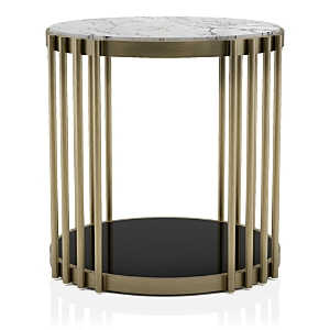 Furniture Of America Athens Black and Glossy White End Table- 4424952