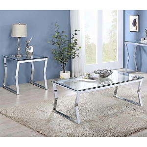 Furniture Of America Colton Chrome 2 Piece Coffee Table Set- 4424934