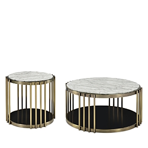 Furniture Of America Athens Black and Glossy White 2 Piece Coffee Table Set- 4424949