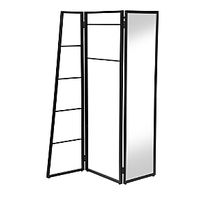 Furniture Of America Birdsall Black Coat Rack Stand with Mirror- 4424836