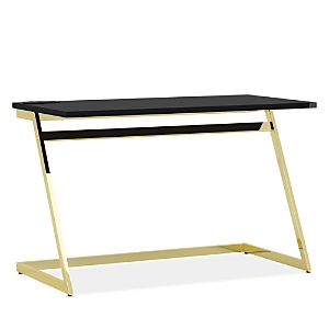 Furniture Of America Union Black and Brass Writing Desk with Usb Ports- 4424883