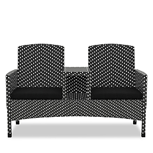 Furniture Of America Outdoor Loveseat with Built-In Glass End Table- 4942304