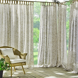 Elrene Home Fashions Verena Floral Indoor/Outdoor Sheer Adhesive Loop Tab Top Window Curtain Panel, 52 x 108- 4450755