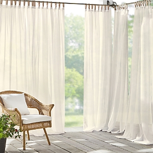 Elrene Home Fashions Darien Solid Indoor/Outdoor Sheer Adhesive Loop Tab Top Window Curtain Panel, 52 x 84- 4942101