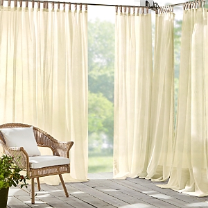 Elrene Home Fashions Darien Solid Indoor/Outdoor Sheer Adhesive Loop Tab Top Window Curtain Panel, 52 x 84- 4942101