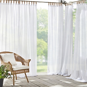 Elrene Home Fashions Darien Solid Indoor/Outdoor Sheer Adhesive Loop Tab Top Window Curtain Panel, 52 x 84- 4942101