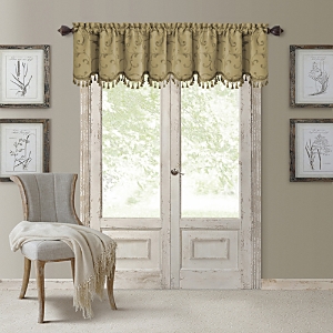 Elrene Home Fashions Mia Beaded Scallop Valance, 19 x 52- 4450285