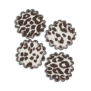 Matouk Iconic Leopard 6 Round Cocktail Napkins, Set of 4- 4572068
