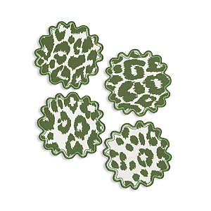 Matouk Iconic Leopard 6 Round Cocktail Napkins, Set of 4- 4572068