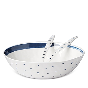 Lennox Blue Bay Melamine Salad Bowl with Servers- 4674829