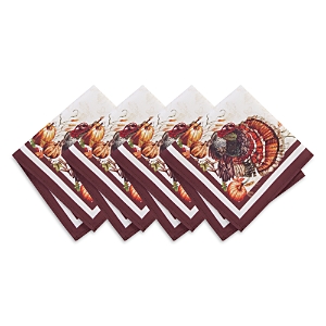 Elrene Home Fashions Autumn Heritage Turkey Engineered Napkins, Set of 4- 4828866