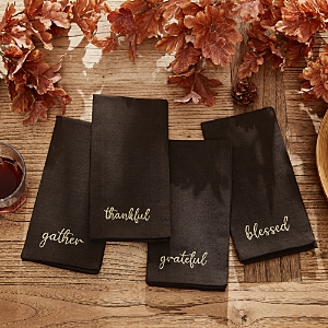Elrene Home Fashions Harvest Sentiment Embroidered Napkins, Set of 4- 4828925