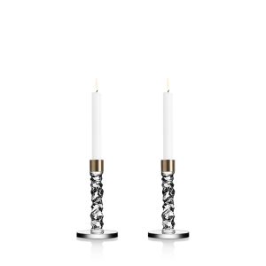 Orrefors Carat Low Candlestick Pair